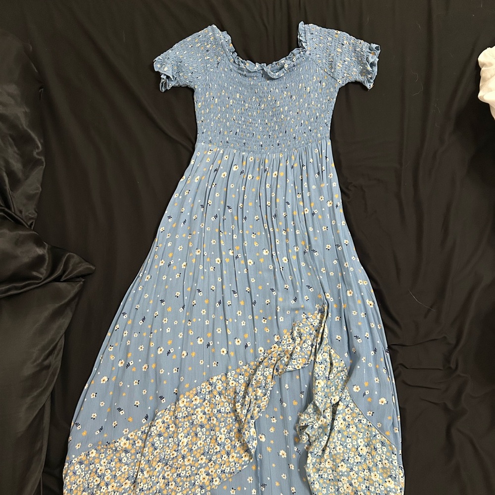 Dry Goods Blue Floral Midi Dress